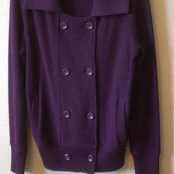 Caslon Purple Wool Sweater Jacket - Picture 3 of 6